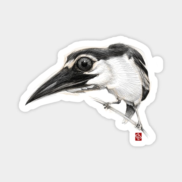Sketchy funny bird Magnet by Khasis