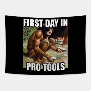 First Day In Pro Tools - Funny Audio Engineer/Music Producer Gift Tapestry