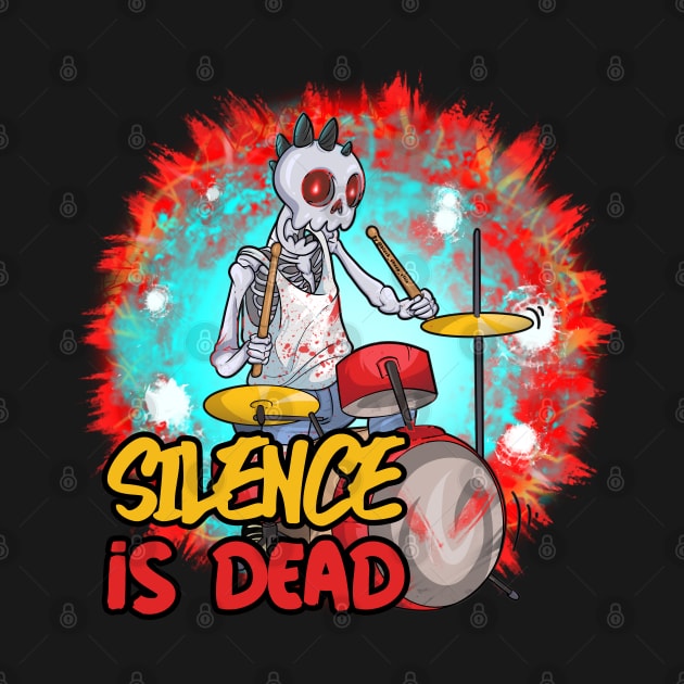 Metal Head Silence is Dead Skull by Trendy Black Sheep