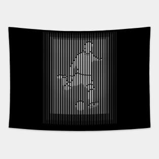 Football Player Black Line Art Tapestry