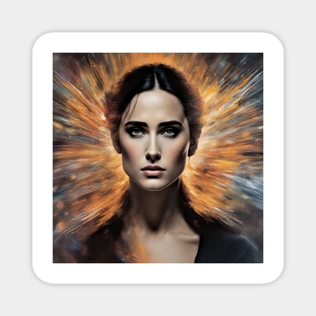 colorful action with Jennifer Connelly Magnet by bogfl