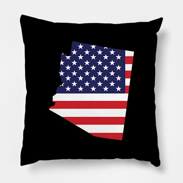 Arizona State Shape Flag Background Pillow by anonopinion