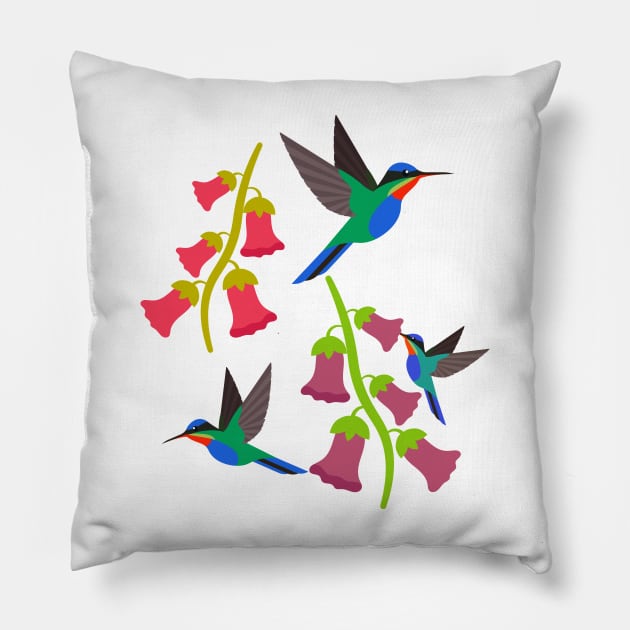 Mountain hummingbirds Pillow by Geramora Design