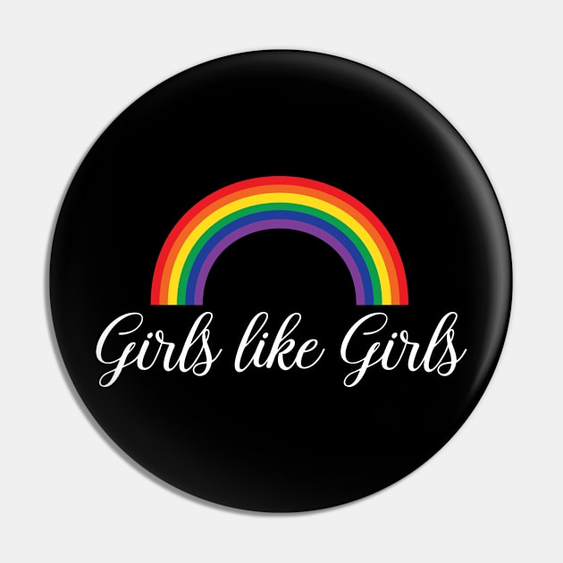 Girls Like Girls LGBT Gay Pride Lesbian Pin by LotusTee