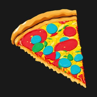 Pizza Slice in Funky Colors T-Shirt