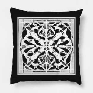 Abstract Symmetrical Lattice Print - Crimson Aesthetic Pillow