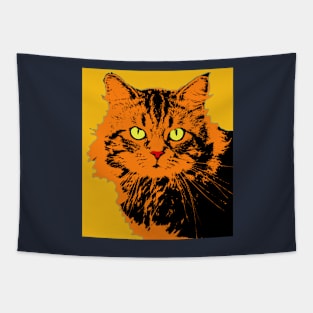 CAT POP ART ORANGE Tapestry