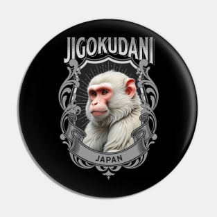 Cute Snow Monkey of Jigokudani: Sukajan-Inspired T-shirt Pin