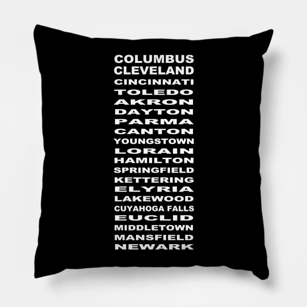 Ohio Cities Bus Roll Pillow by RockettGraph1cs