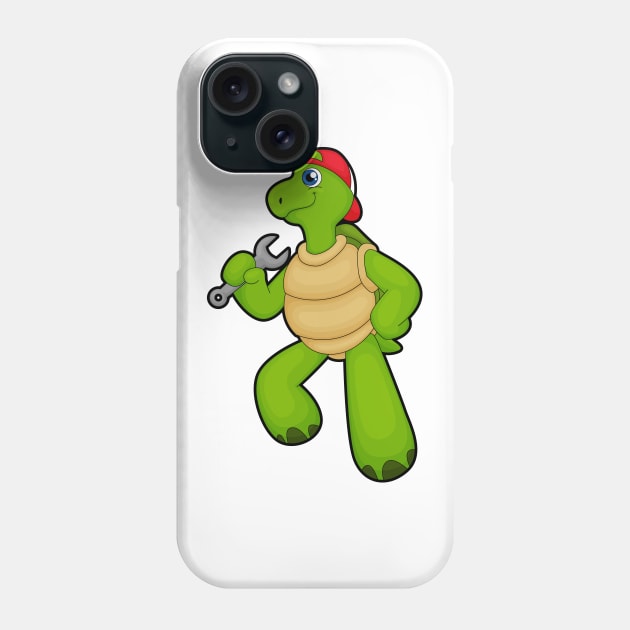 Turtle as Mechanic with Wrench & Cap Phone Case by Markus Schnabel