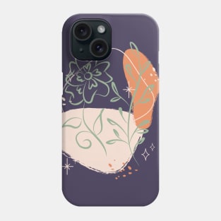Abstract shapes dots stars and plants digital design illustration Phone Case