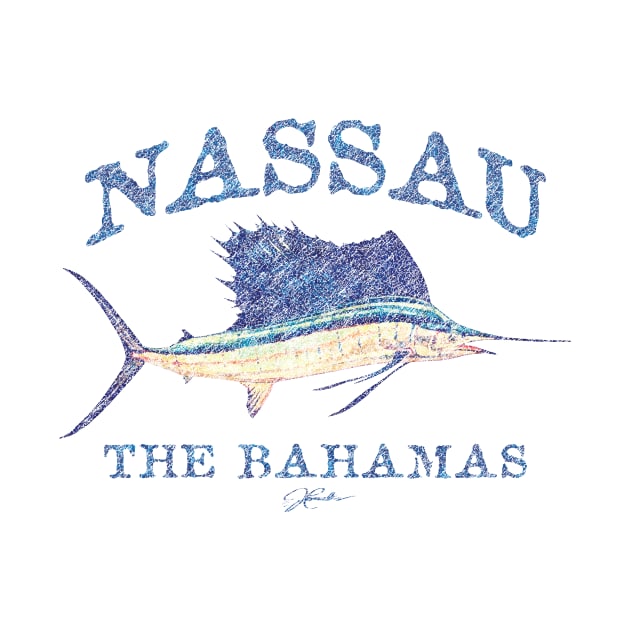 Nassau, The Bahamas, Vintage Sailfish (Distressed) by jcombs