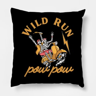 Bikers Wild Run Pillow