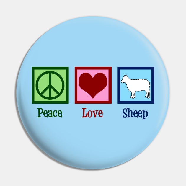 Peace Love Sheep Pin by epiclovedesigns