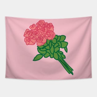 Aesthetic Pink Roses Tapestry