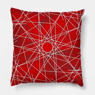 Red grunge geometric design Pillow