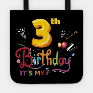 birthday shirt 3 yers girl or boy Tote