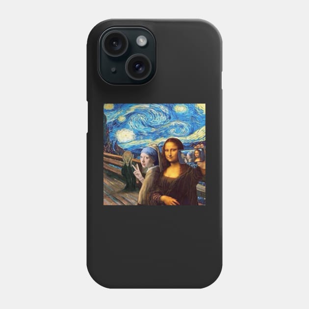 Girl with a pearl earing taking selfie Phone Case by starnish