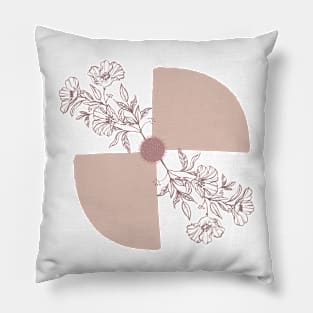 Boho Circle Abstract Shape Warm toned  Print Pillow