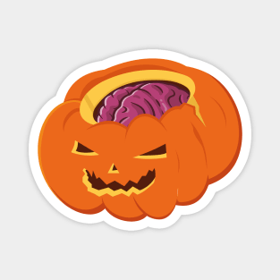 Spooky Jack O Lantern With Brain Magnet