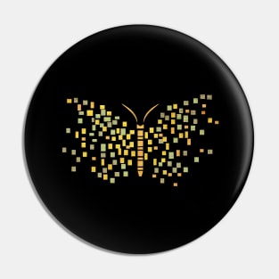 Pixelated Golden butterfly Pixel art Pin