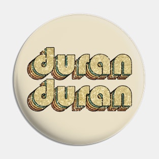 Duran Duran // Vintage Rainbow Typography Style // 70s Pin