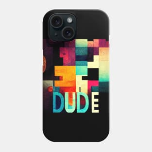 Hey Dude - what is up- colorful text sign. Phone Case