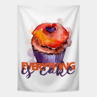 Everything is Cake, Purple and Orange Tapestry
