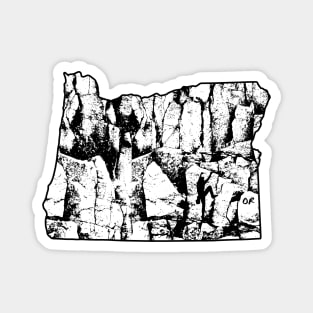 Rock Climbing Oregon Rock Climber State Map Climb Art Magnet