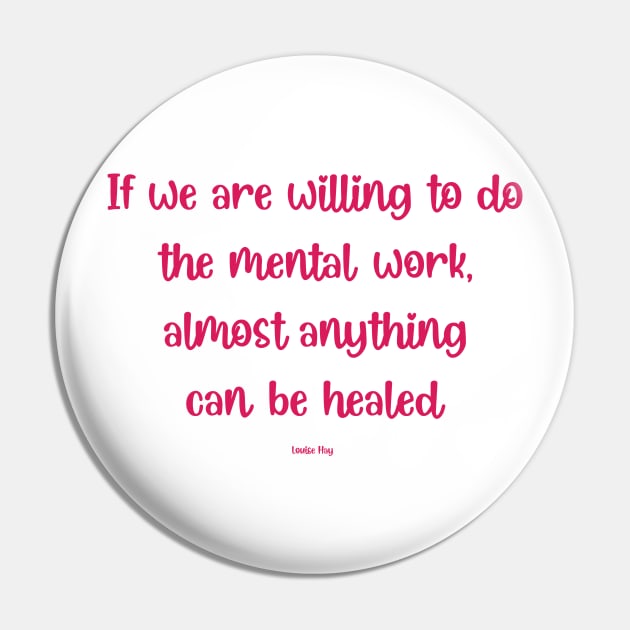 healing , Retro, love, Retro Quote  Minimalist, sublimate design, Breast Cancer Pin by AA