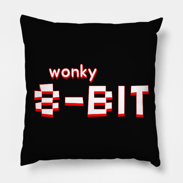 Wonky 8-bit Pillow by Jokertoons