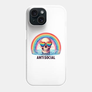 Antisocial Rainbow Skeleton Phone Case