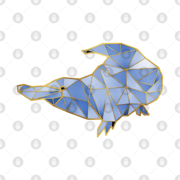 Platypus Geometric Gold Lines 3 by HappyGiftArt