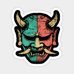 Retro Japanese Oni Demon Mask Artwork Magnet