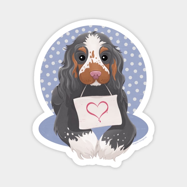 Puppy Love Magnet by Art by Angele G