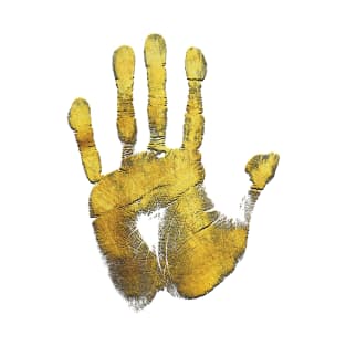 Golden Touch: A Symbol of Grace - Golden Hand Print art T-Shirt