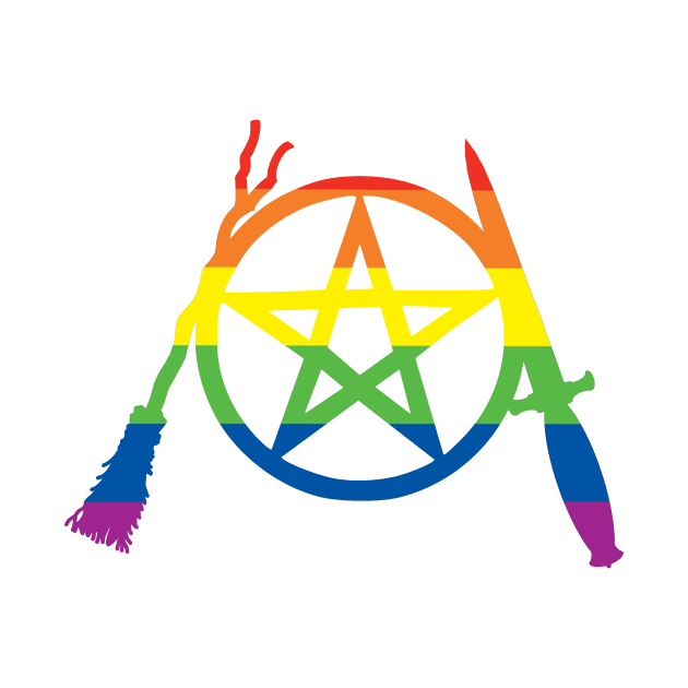 Rainbow Pride Pent, Besom, & Blade by QAFWarlock