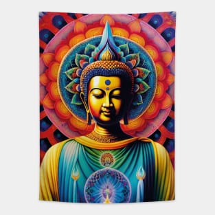 Buddha holding the seed of life mandala Tapestry