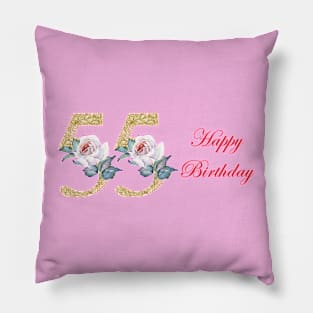 Happy Birthday 55 Pillow