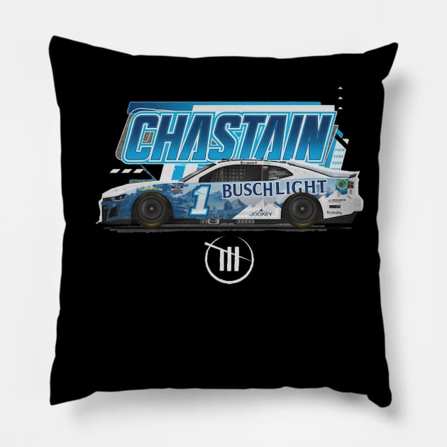 Ross Chastain Trackhouse Car Pillow by stevenmsparks