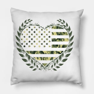 Camo Flag Hearth Desert Veteran US Design Pillow