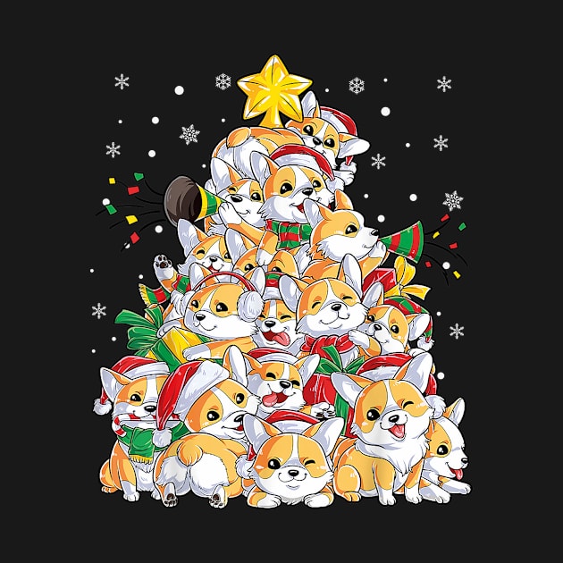 Funny Merry Dogmas Christmas Dog Tree by printee