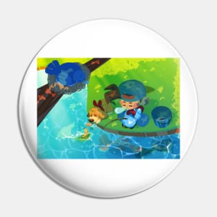 Harvest Moon Fishing Pin