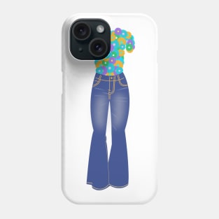 Flower power 70's jeans Phone Case