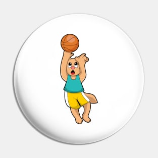 Cat at Basketball Sports Pin