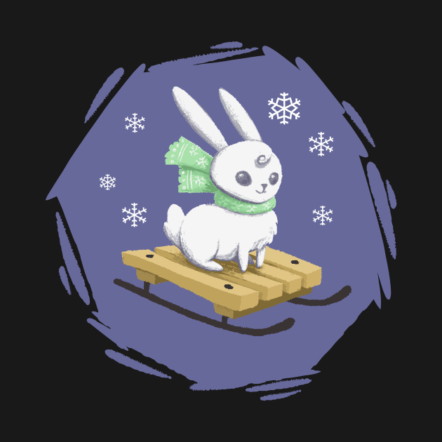 cute winter rabbit by walterorlandi