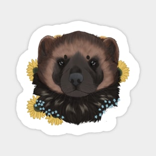 Floral Wolverine Magnet