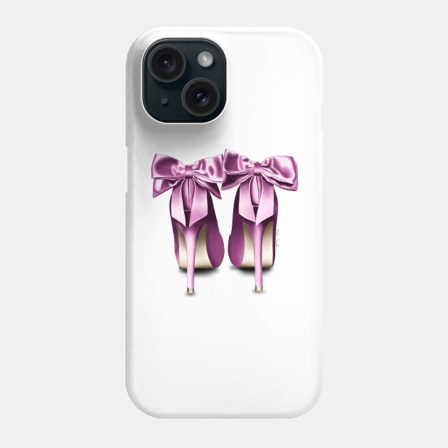 Purple Bows Heels Phone Case by elzafoucheartist