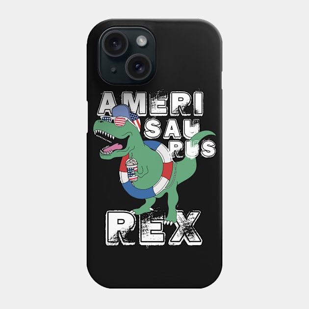 4th of July Amerisaurus Rex Dinosaur Firework American Flag Patriotic T Rex Funny Phone Case by andreperez87