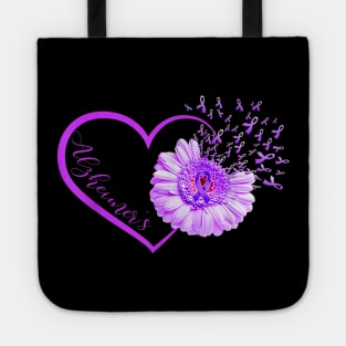 Funny Heart Alzheimers Awareness Purple Ribbon Gift Tote